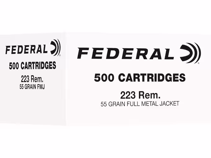 Federal Training 223 Remington Ammo 55 Grain Full Metal Jacket (500 rounds) - Image 1