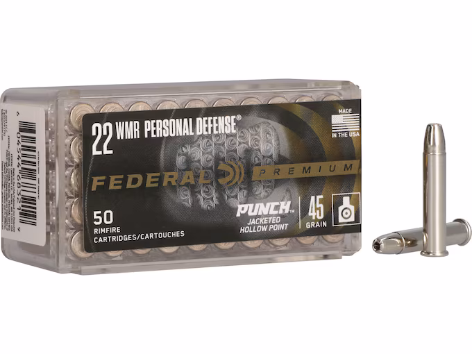 Federal Personal Defense Punch 22 Winchester Magnum Rimfire (WMR) Ammo 45 Grain Jacketed Hollow Point (3000 rounds) - Image 1