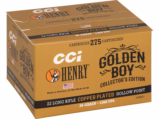 CCI Henry Golden Boy Edition 22LR Ammo 36 Grain Plated Hollow Point (2750 rounds) - Image 1