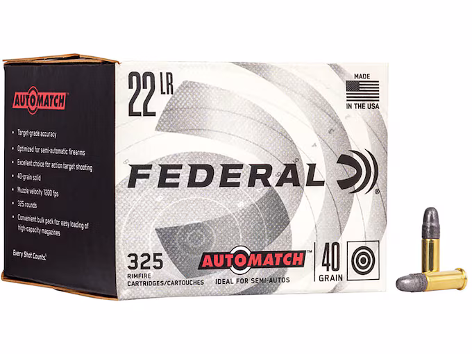 Federal AutoMatch Target 22LR Ammo 40 Grain Round Nose (3250 rounds) - Image 1