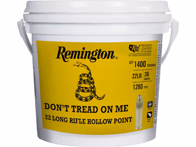 Remington Don't Tread On Me 22LR Ammo 36 Grain Plated Hollow Point (5600 rounds) - Image 1
