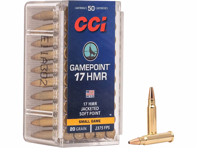 CCI GamePoint 17 Hornady Magnum Rimfire (HMR) Ammo 20 Grain Jacketed Soft Point (5000 rounds) - Image 1