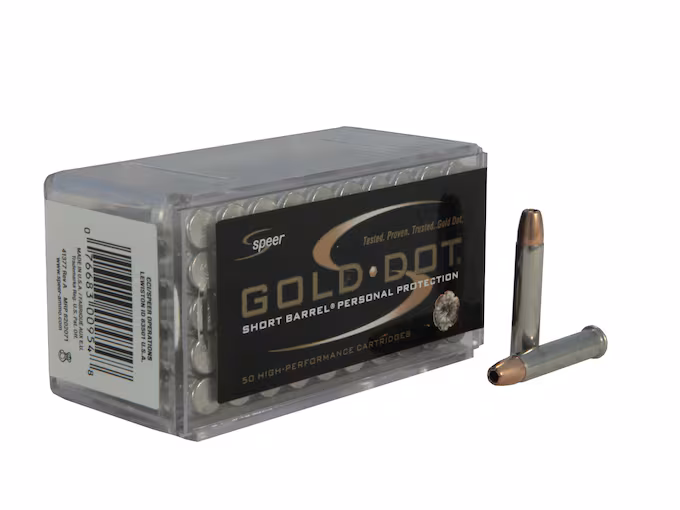 Speer Gold Dot Short Barrel 22 Winchester Magnum Rimfire (WMR) Ammo 40 Grain Jacketed Hollow Point (500 rounds) - Image 1