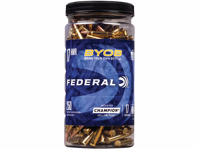 Federal BYOB 17 Hornady Magnum Rimfire (HMR) Ammo 17 Grain Jacketed Hollow Point (2000 rounds) - Image 1