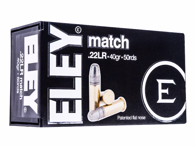 Eley Match EPS 22LR Ammo 40 Grain Flat Nose (500 rounds) - Image 1