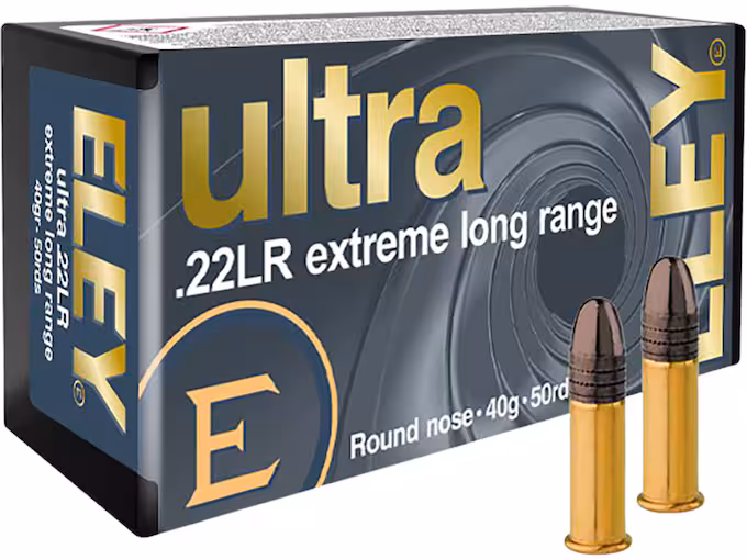 Eley Ultra Extreme Long Range 22LR Ammo 40 Grain Round Nose (500 rounds) - Image 1