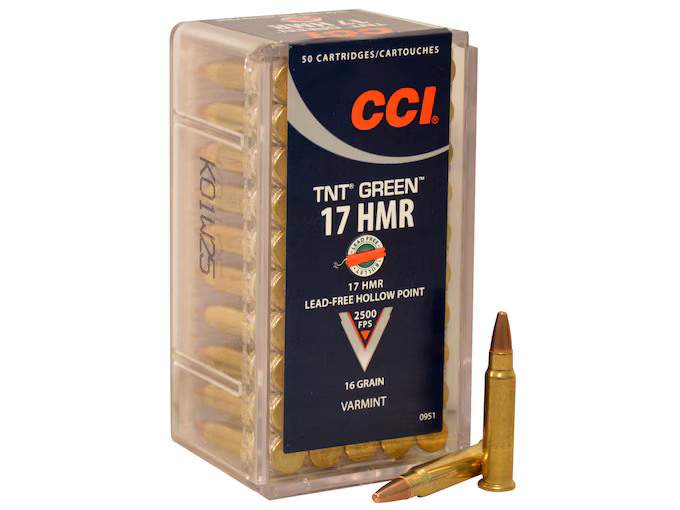 CCI 17 Hornady Magnum Rimfire (HMR) Ammo 16 Grain Solid Hollow Point (500 rounds) - Image 1
