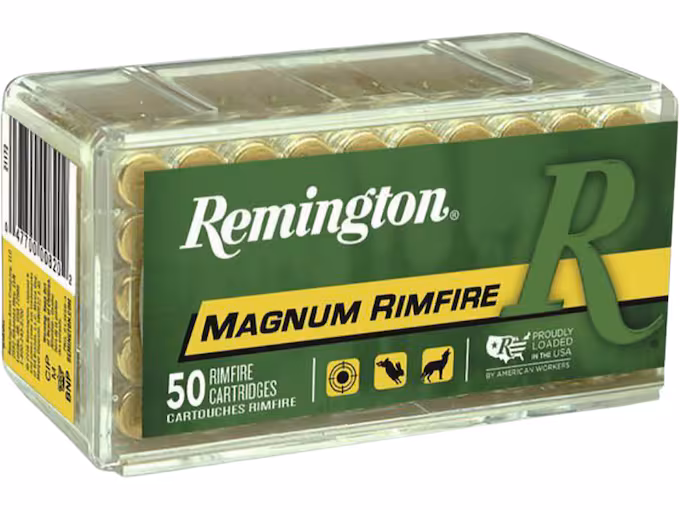 Remington 17 Hornady Magnum Rimfire (HMR) Ammo 17 Grain Jacketed Hollow Point (500 rounds) - Image 1