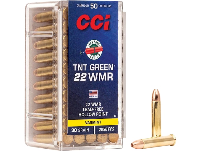 CCI 22 Winchester Magnum Rimfire (WMR) Ammo 30 Grain Jacketed Hollow Point (500 rounds) - Image 1