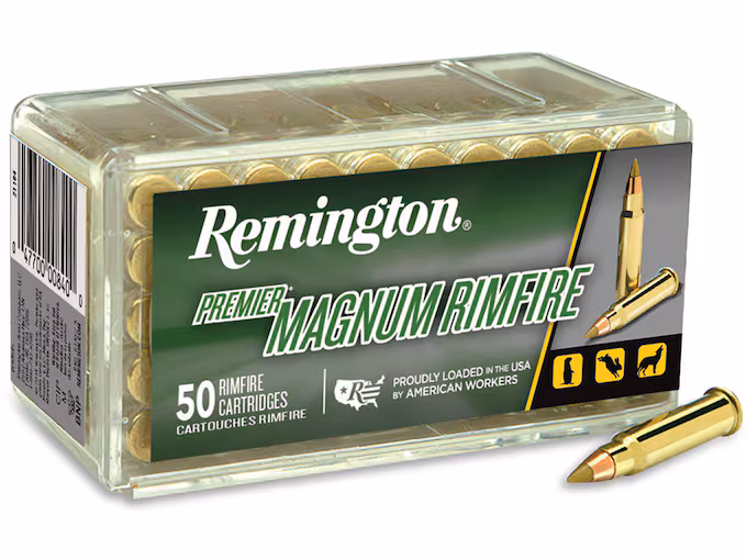 Remington Premier 17 Hornady Magnum Rimfire (HMR) Ammo 17 Grain Polymer Tip (500 rounds) - Image 1