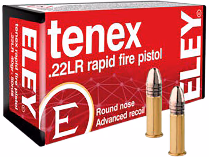 Eley Tenex Rapid Fire Pistol 22LR Ammo 40 Grain Round Nose (500 rounds) - Image 1