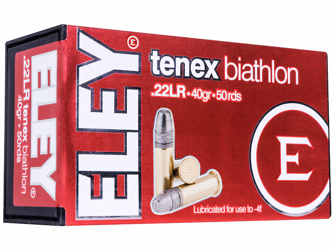 Eley Tenex Biathlon 22LR Ammo 40 Grain Flat Nose (500 rounds) - Image 1