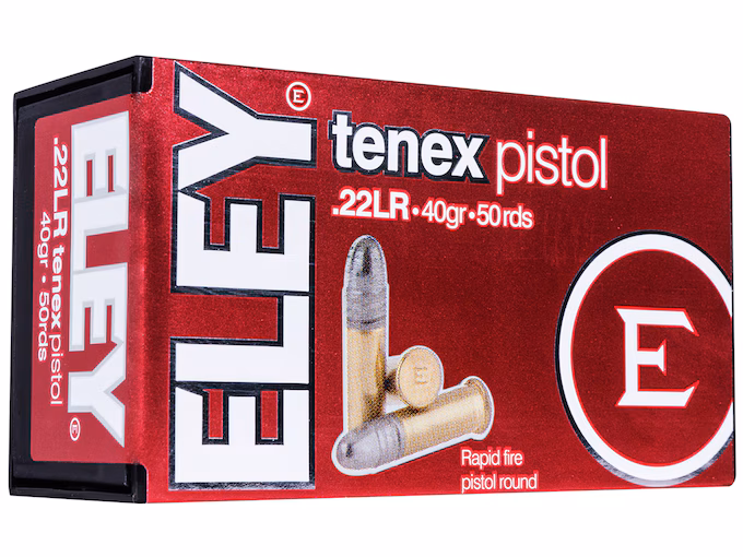 Eley Tenex Pistol 22LR Ammo 40 Grain Round Nose (500 rounds) - Image 1