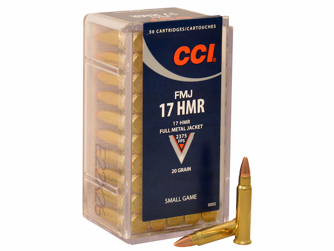 CCI 17 Hornady Magnum Rimfire (HMR) Ammo 20 Grain Full Metal Jacket (500 rounds) - Image 1