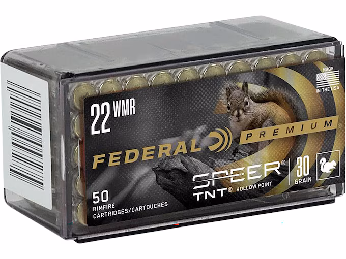 Federal Premium V-Shok 22 Winchester Magnum Rimfire (WMR) Ammo 30 Grain Jacketed Hollow Point (500 rounds) - Image 1