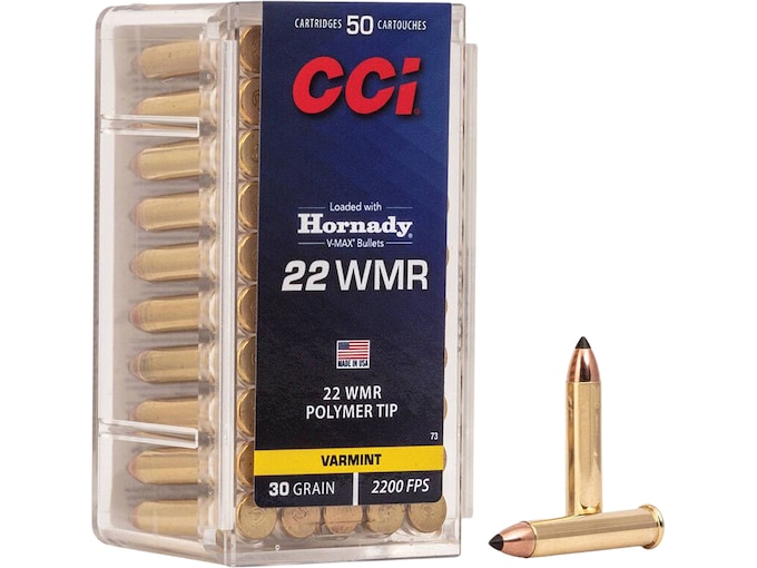 CCI 22 Winchester Magnum Rimfire (WMR) Ammo 30 Grain Polymer Tip (500 rounds) - Image 1