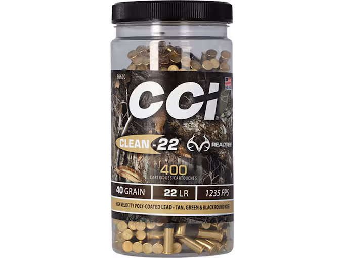 CCI Clean-22 High Velocity Realtree Edition 22LR Ammo 40 Grain Round Nose (3200 rounds) - Image 1