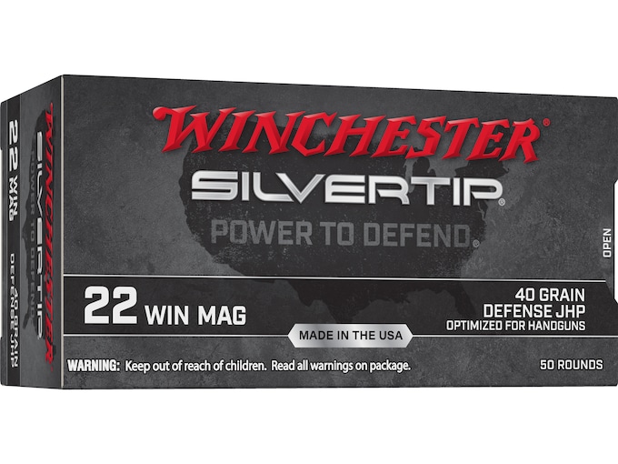 Winchester Silvertip Defense 22 Winchester Magnum Rimfire (WMR) Ammo 40 Grain Jacketed Hollow Point (1000 rounds) - Image 1