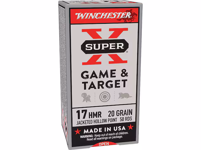 Winchester Super X 17 Hornady Magnum Rimfire (HMR) Ammo 20 Grain Jacketed Hollow Point (1000 rounds) - Image 1