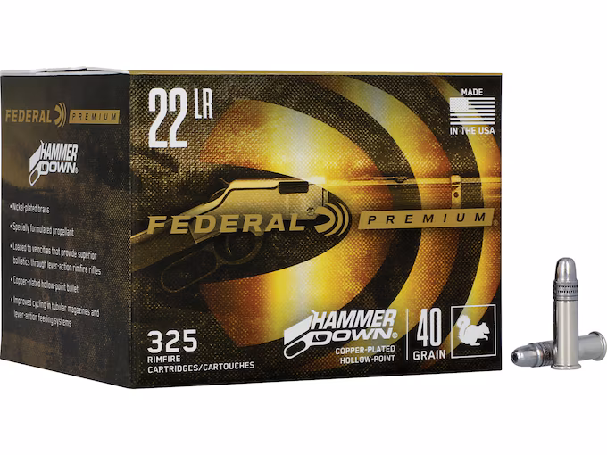 Federal Premium HammerDown 22LR Ammo 40 Grain Plated Hollow Point (3250 rounds) - Image 1