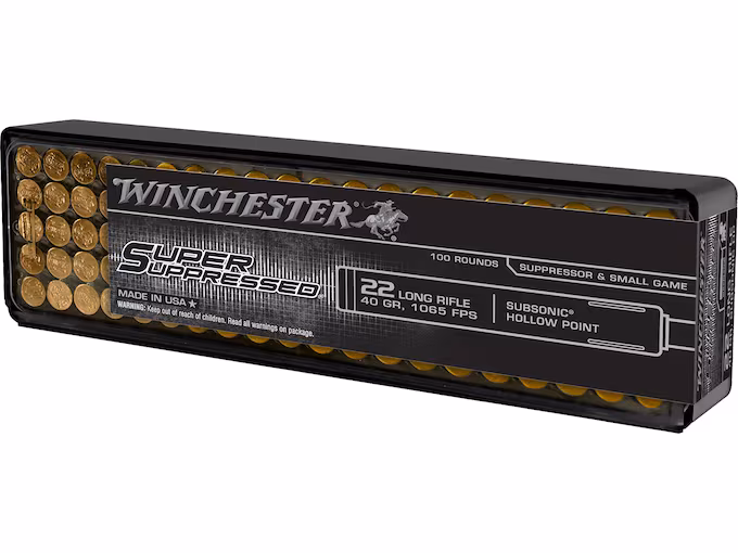 Winchester Super Suppressed 22LR 40 Grain Lead Hollow Point (1000 rounds) - Image 1