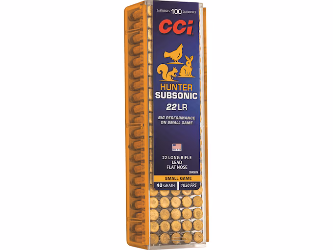 CCI Hunter Subsonic 22LR Ammo 40 Grain Flat Nose (5000 rounds) - Image 1