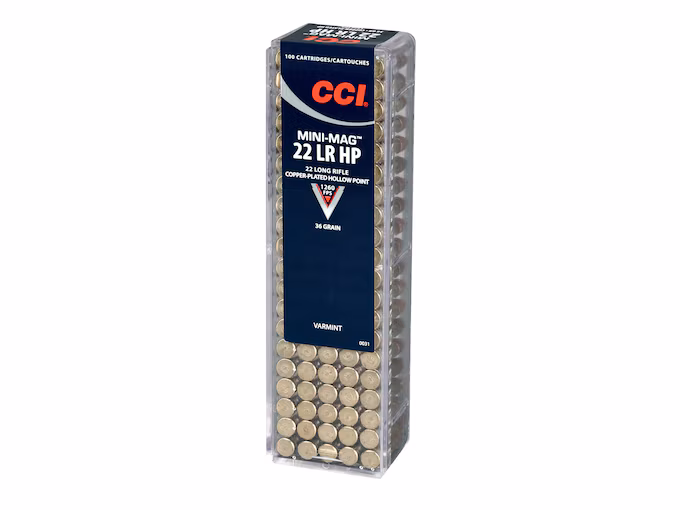 CCI Mini-Mag 22LR Ammo 36 Grain Plated Hollow Point (5000 rounds) - Image 1