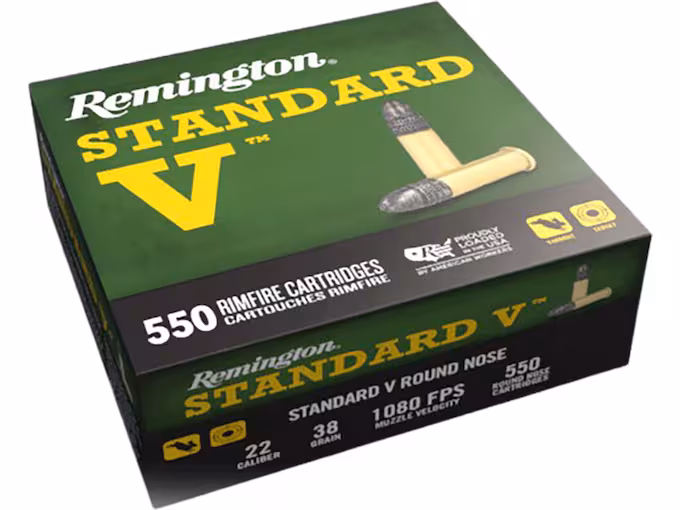 Remington Standard V 22LR Ammo 38 Grain Lead Round Nose (6600 rounds) - Image 1