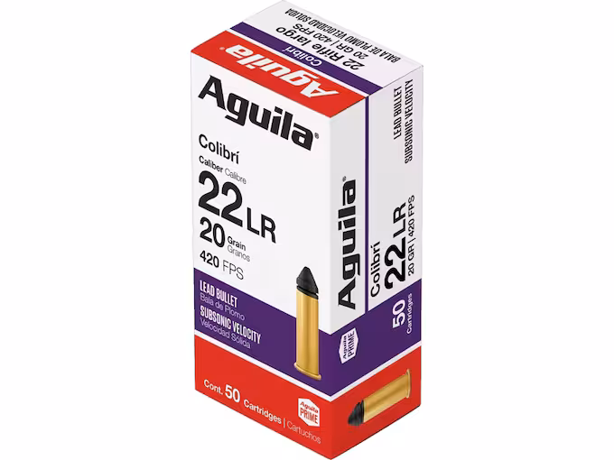 Aguila Colibri 22LR Ammo 20 Grain Round Nose (1000 rounds) - Image 1