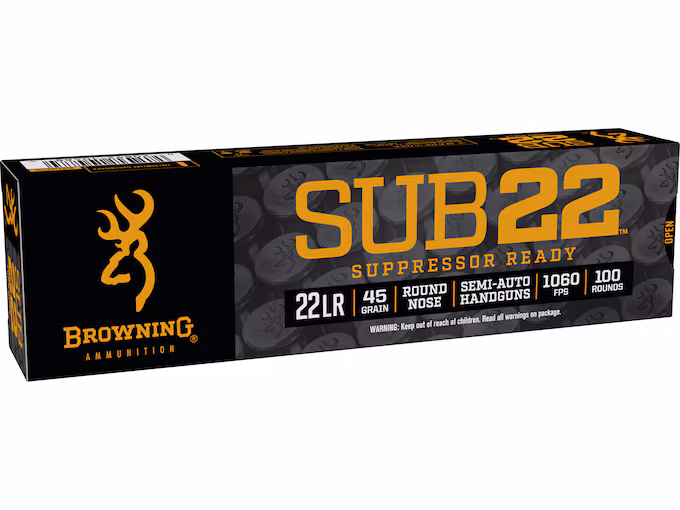 Browning Sub22 22LR Ammo 45 Grain Round Nose (2000 rounds) - Image 1
