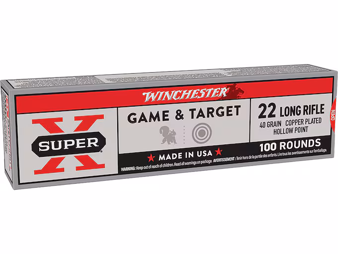Winchester Super X High Velocity 22LR Ammo 40 Grain Plated Hollow Point (2000 rounds) - Image 1