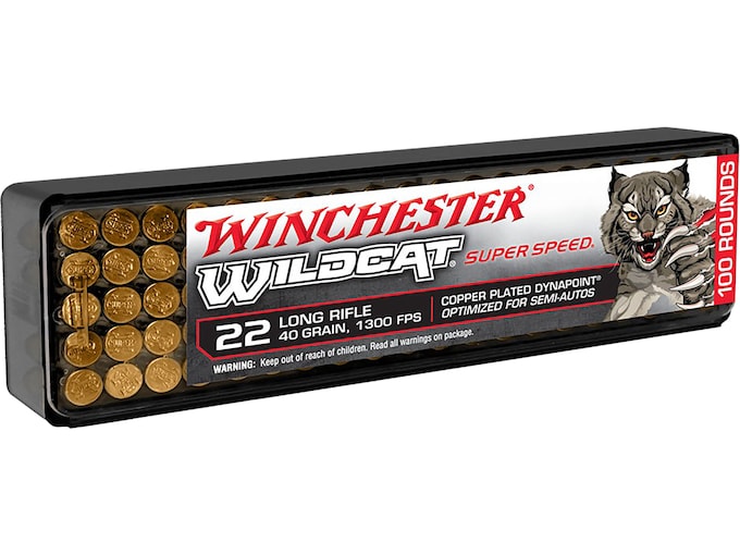 Winchester Wildcat Super Speed 22LR Ammo 40 Grain Plated Hollow Point (2000 rounds) - Image 1