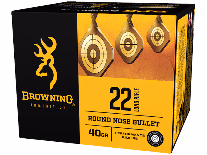 Browning BPR 22LR Ammo 40 Grain Plated Round Nose (1600 rounds) - Image 1