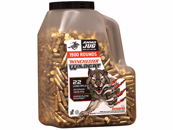 Winchester Wildcat Dynapoint 22LR Ammo 40 Grain Plated Hollow Point (1500 rounds) - Image 1
