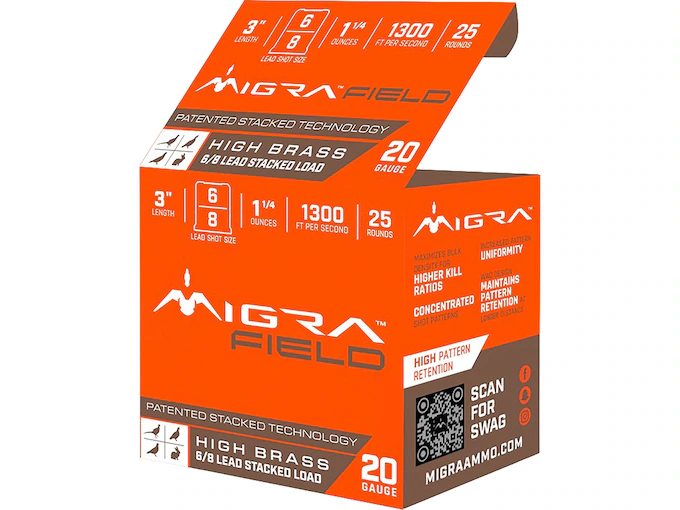 Migra Field High Brass 20 Gauge Ammo (250 rounds) - Image 1