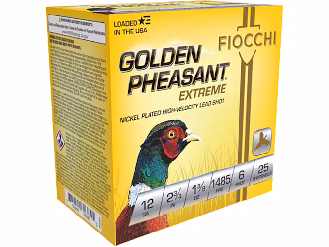 Fiocchi Golden Pheasant Extreme 12 Gauge Nickel Plated Lead Ammo (250) - Image 1