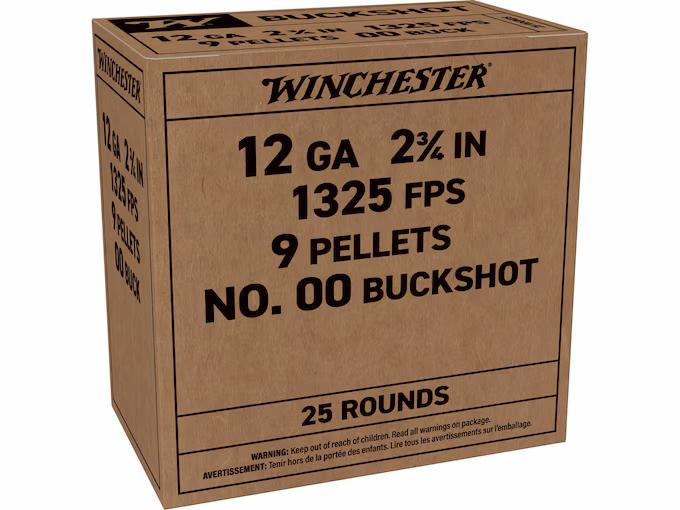 Winchester 12 Gauge Buckshot Ammo 2-3/4" (250 rounds) - Image 1
