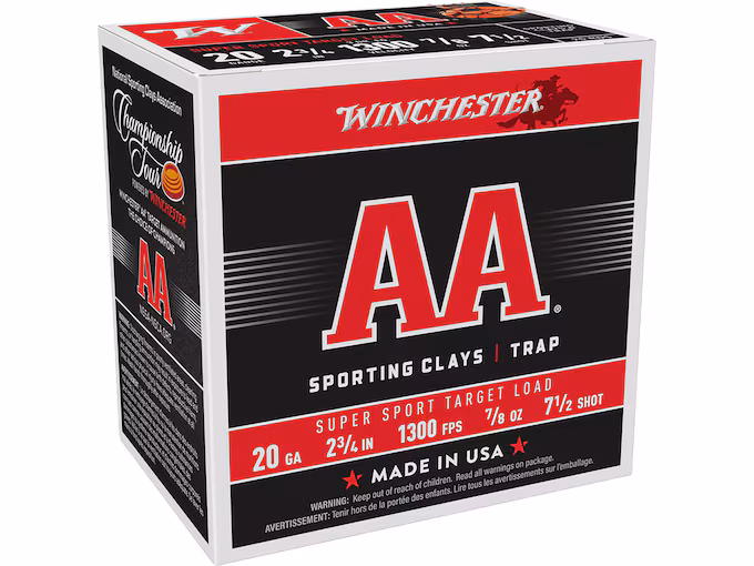 Winchester AA Super Sport Sporting Clays 20 Gauge Ammo (250) - Image 1