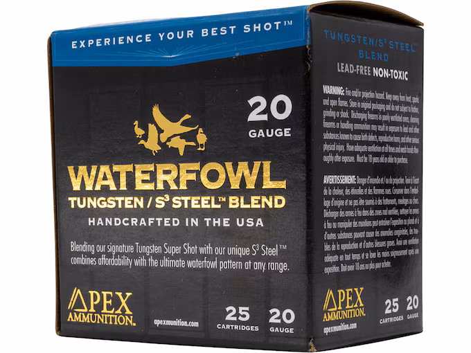 Apex Waterfowl TSS/S3 Steel Blend 20 Gauge Steel and Tungsten Ammo (250 rounds) - Image 1