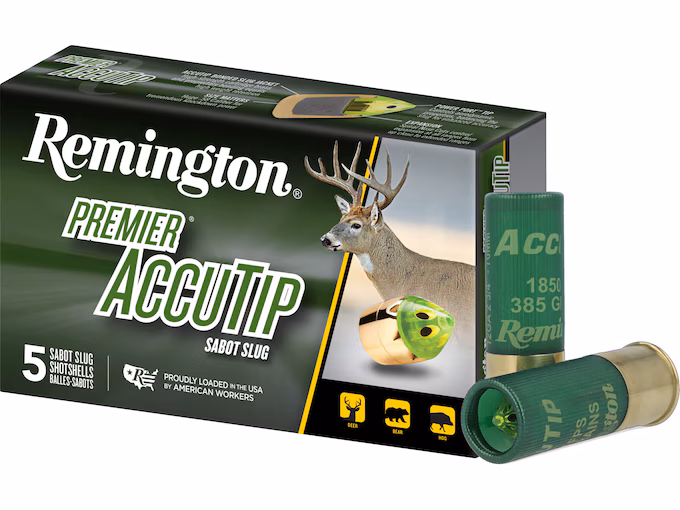 Remington Premier AccuTip 12 Gauge Sabot Slug 2-3/4" 385 Grain (100 rounds) - Image 1
