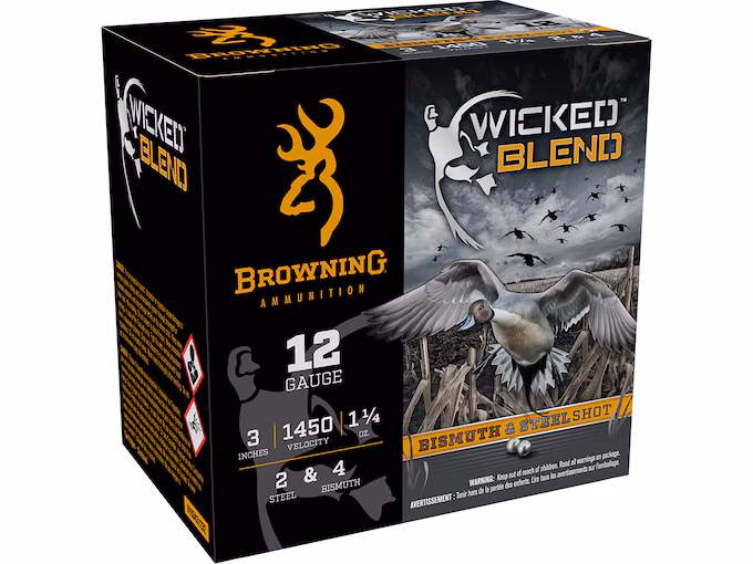 Browning Wicked Blend Waterfowl 12 Gauge Steel and Bismuth Ammo (250 rounds) - Image 1