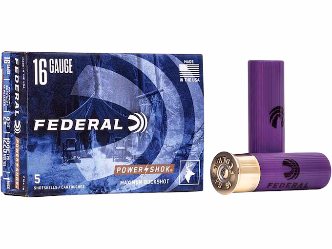 Federal Power-Shok 16 Gauge Buckshot Ammo 2-3/4" (250 rounds) - Image 1