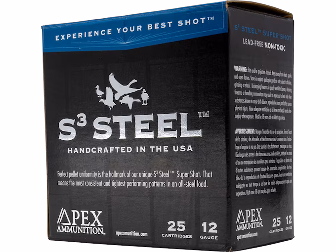 Apex Waterfowl S3 Steel 12 Gauge Steel Ammo (250 rounds) - Image 1