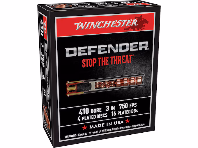 Winchester PDX1 Defender Ammunition 410 Bore 3" 4 Disks over 1/3 oz BB Shot (100 rounds) - Image 1