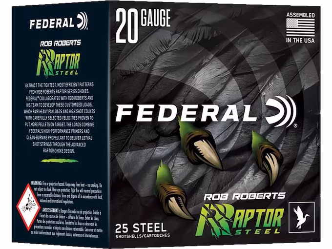Federal Rob Roberts Raptor Waterfowl 20 Gauge Steel Ammo (250 rounds) - Image 1