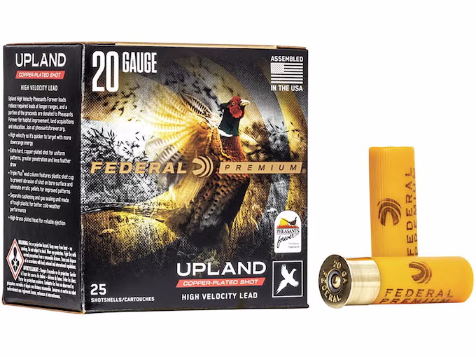 Federal Premium Wing-Shok Pheasants Forever 20 Gauge Copper Plated Lead Ammo (250 rounds) - Image 1