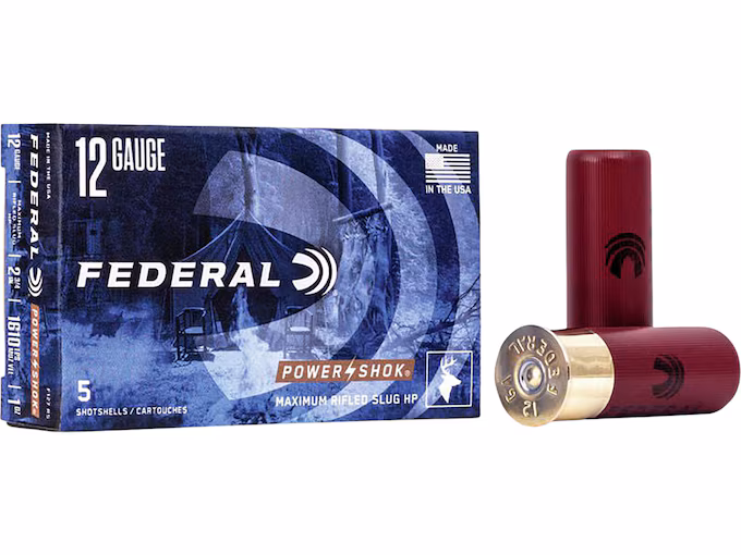 Federal Power-Shok 12 Gauge Hollow Point Rifled Slug 2-3/4" 1oz (250 rounds) - Image 1