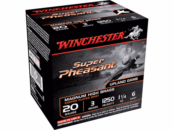 Winchester Super Pheasant 20 Gauge Copper Plated Lead Ammo (250 rounds) - Image 1