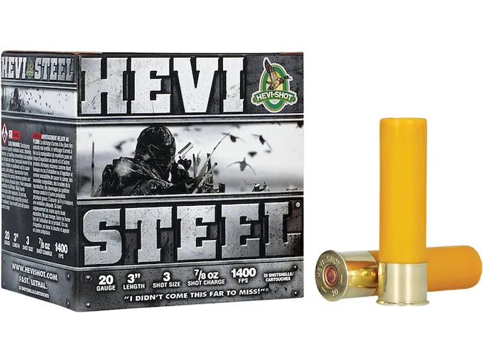 Hevi-Shot Hevi-Steel Waterfowl 20 Gauge Steel Ammo (250 rounds) - Image 1