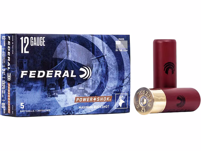 Federal Power-Shok 12 Gauge Buckshot Ammo 2-3/4" #00 9 Pellets (250 rounds) - Image 1